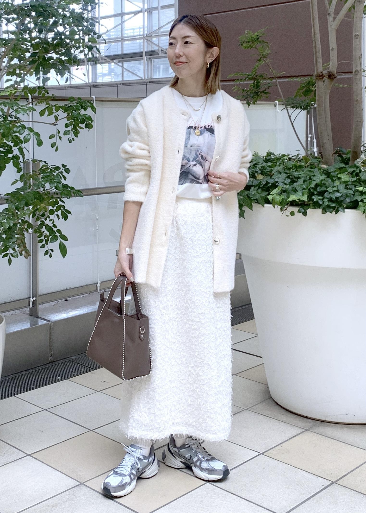 ROPE' PICNICの接結メタルボタンミニフェザーニットコートを使ったコーディネートを紹介します。｜Rakuten Fashion(楽天ファッション／旧楽天ブランドアベニュー)6470548