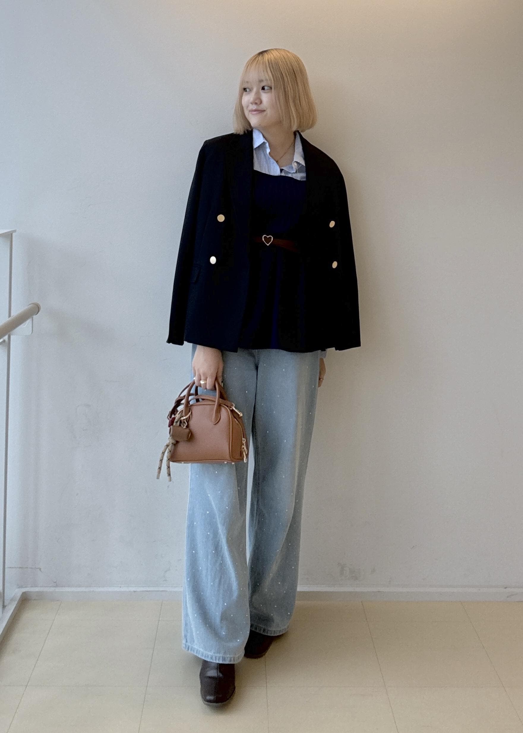 ROPE' PICNICのレディハンサムシリーズ ウールライク金ボタンジャケット(総裏地)/セットアップ対応を使ったコーディネートを紹介します。｜Rakuten Fashion(楽天ファッション／旧楽天ブランドアベニュー)6493353