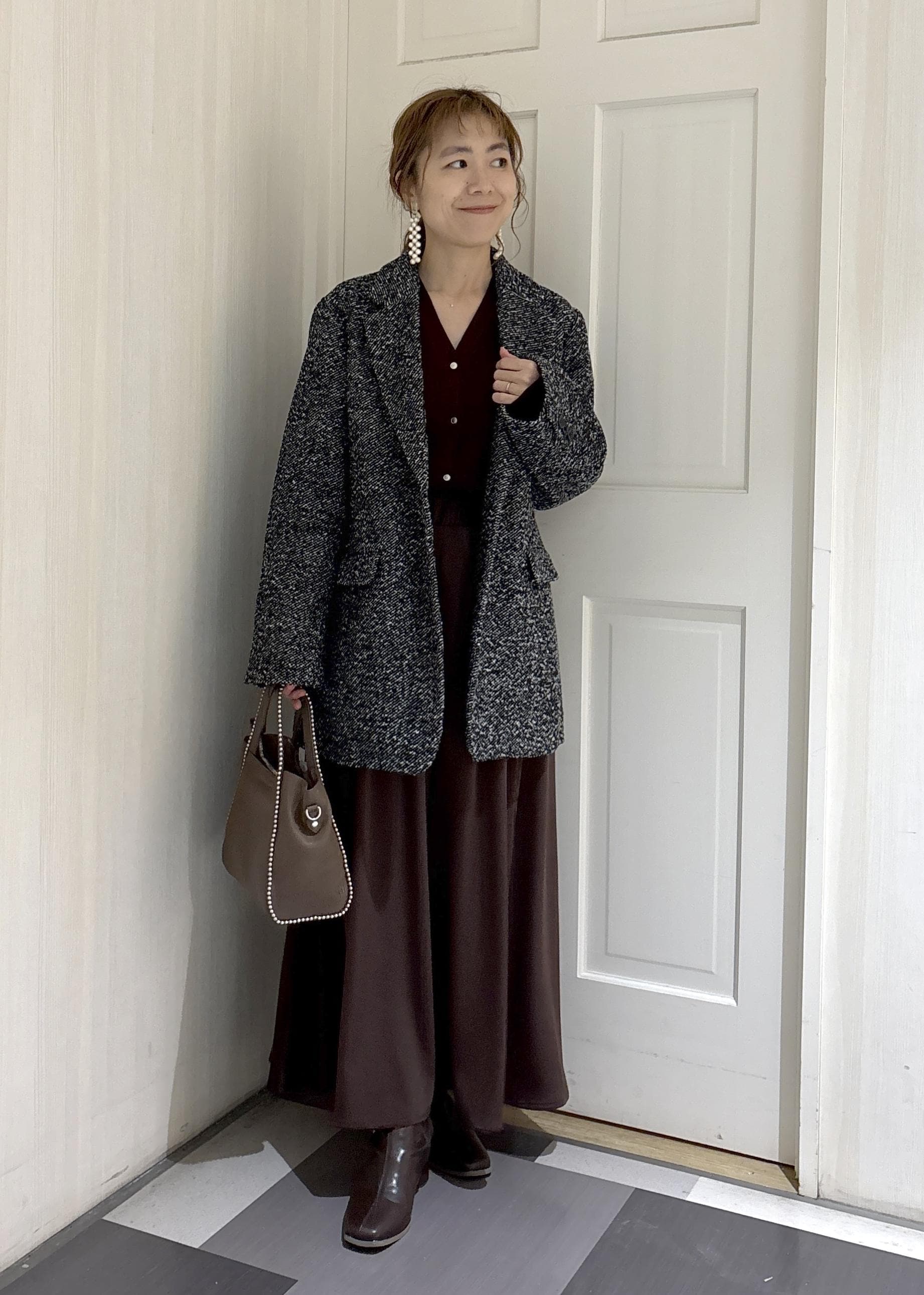 ROPE' PICNICのネップツイードテーラードジャコットを使ったコーディネートを紹介します。｜Rakuten Fashion(楽天ファッション／旧楽天ブランドアベニュー)6493347