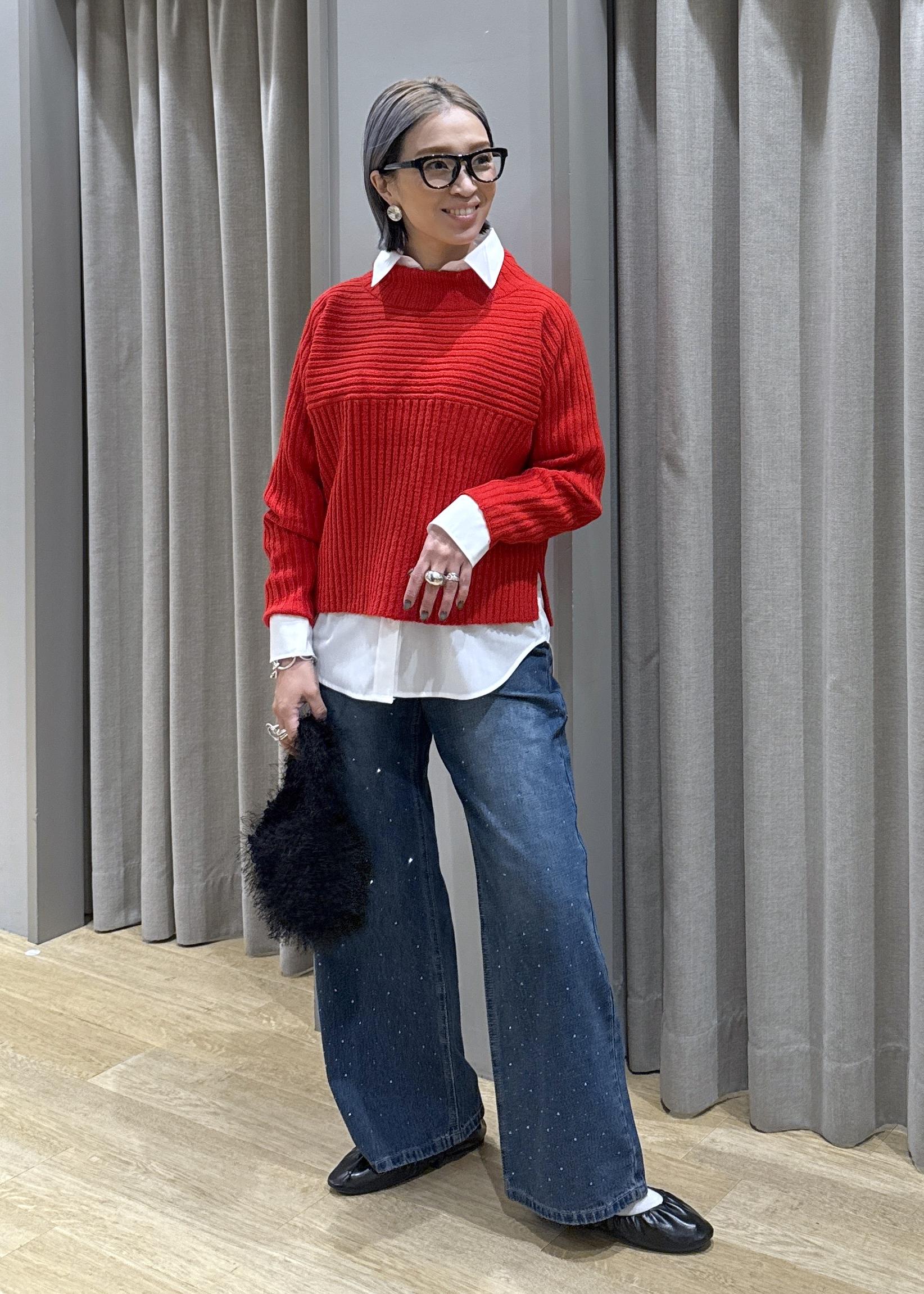 ROPE' PICNICのもちもちリブ切り替えニットプルオーバー/イージーケア・リンクコーデを使ったコーディネートを紹介します。｜Rakuten Fashion(楽天ファッション／旧楽天ブランドアベニュー)6518485