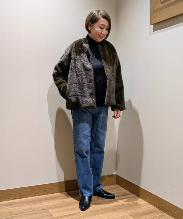 BEAMS HEARTのフェイクファーノーカラージャケットを使ったコーディネートを紹介します。｜Rakuten Fashion(楽天ファッション／旧楽天ブランドアベニュー)6453640