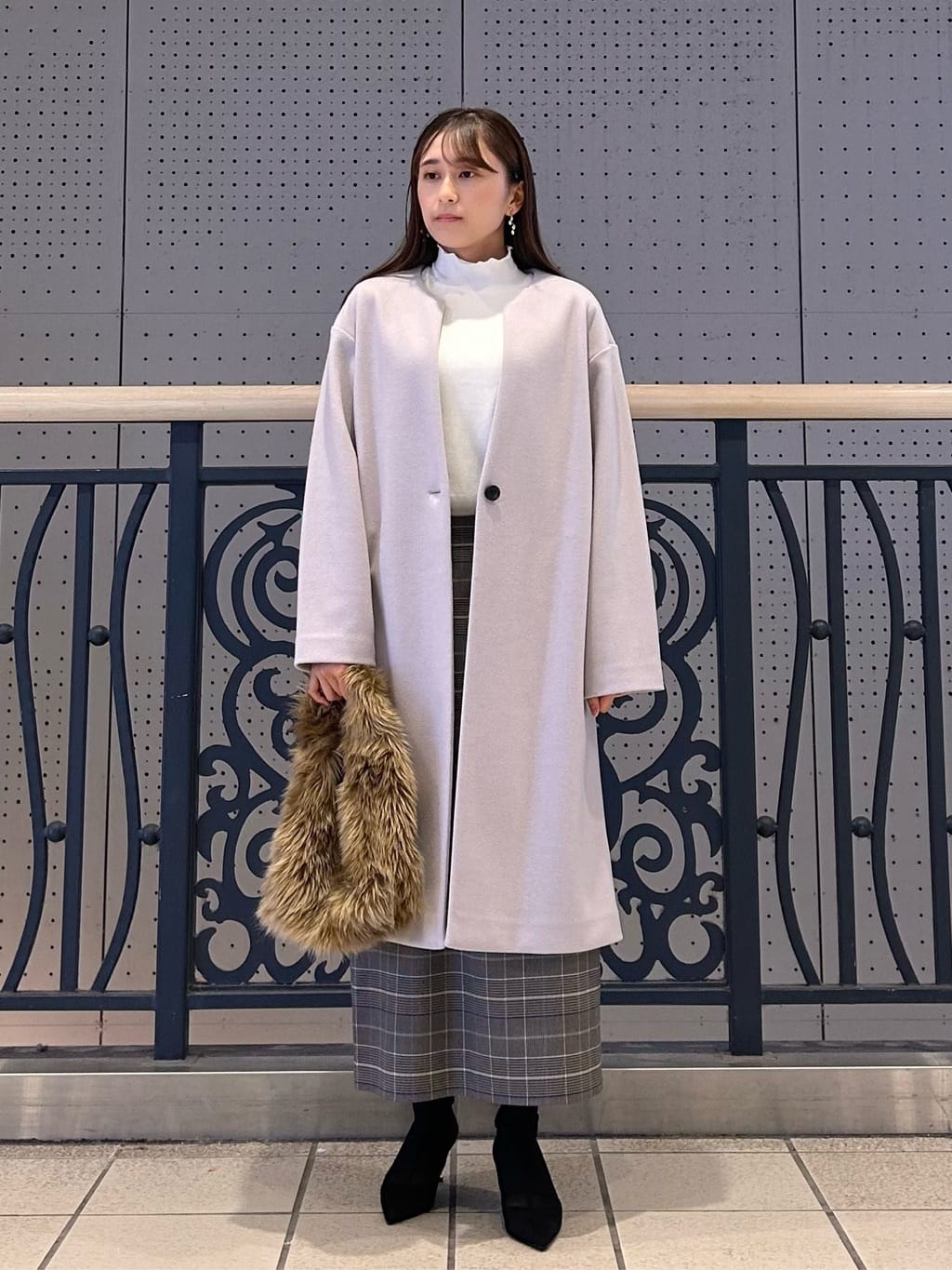 UNITED ARROWS LTD. OUTLETのニットメルトン キーネックコート を使ったコーディネート | Rakuten ...