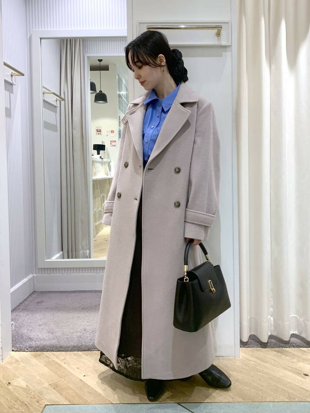 Andemiu | メルトンウールスタンドロングコート | Rakuten Fashion