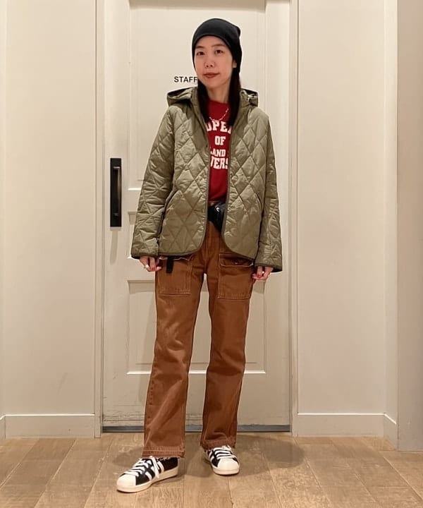 BEAMS HEARTの【3サイズ展開/中綿/あったか/発熱素材/撥水】フード キルティング ブルゾン （S～L) 25AW レディース フード取り外し可 冬アウターを使ったコーディネートを紹介します。｜Rakuten Fashion(楽天ファッション／旧楽天ブランドアベニュー)6463984