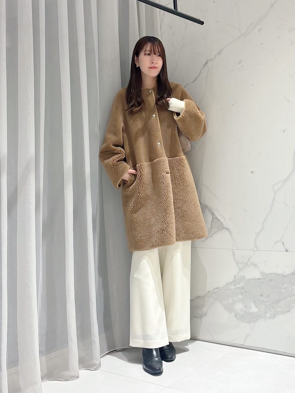 allureville | ツーブロッキングボアコート | Rakuten Fashion(楽天