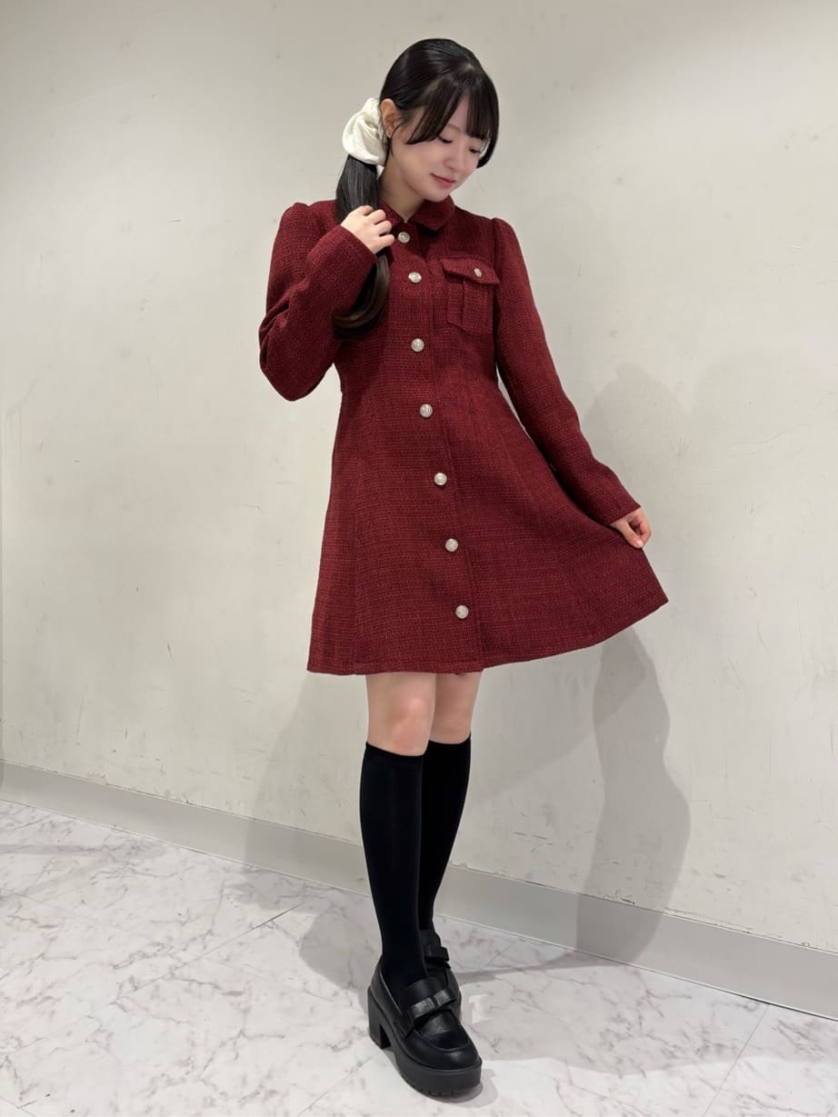 REDYAZEL | エンブレムボタンツイードシャツミニワンピース | Rakuten