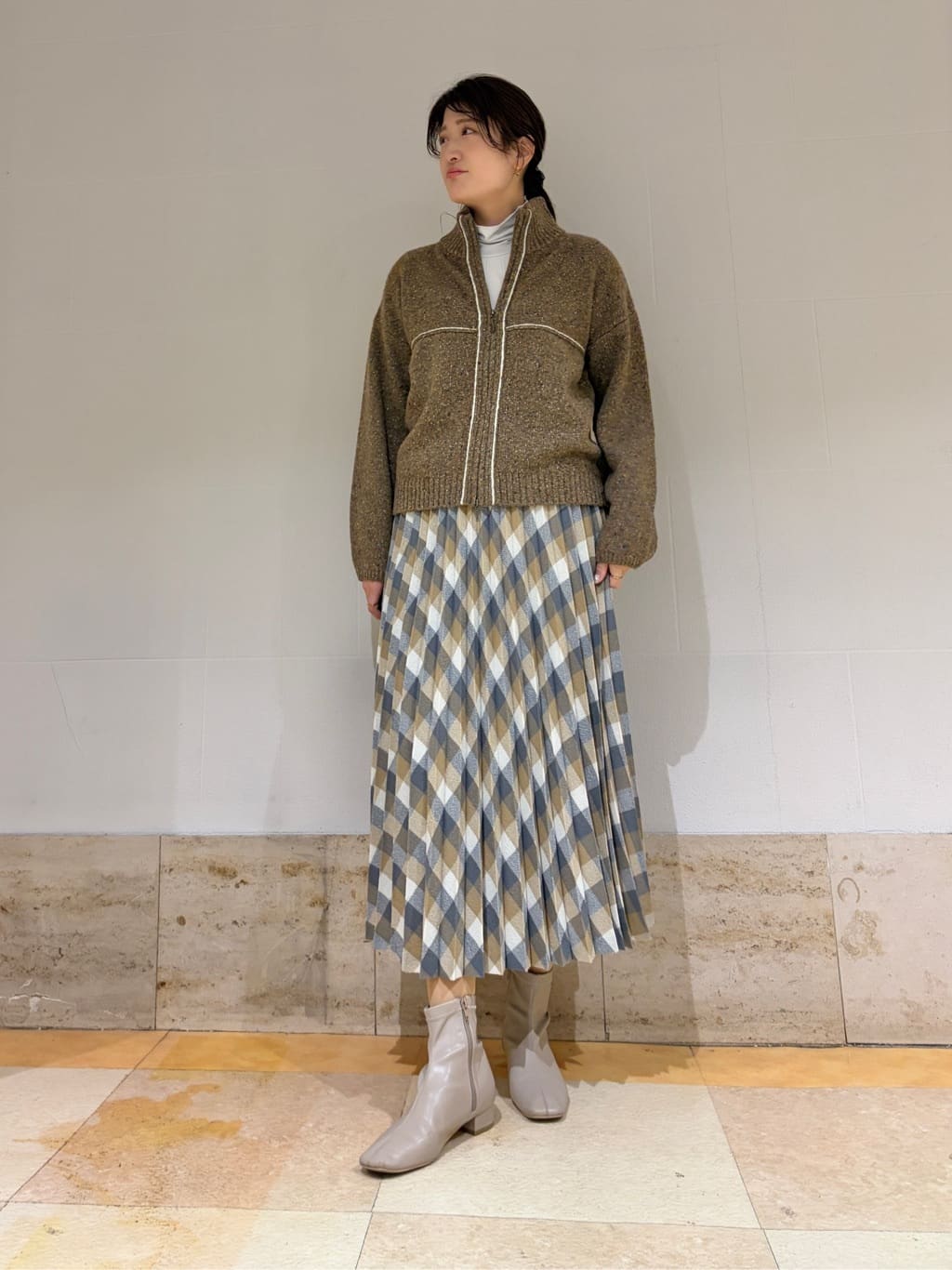 NEWYORKERのネップミックス天竺 ダブルジップニットブルゾンを使った