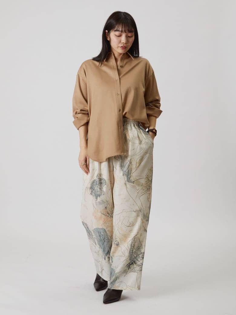 1er Arrondissementのウールサテンシャツを使ったコーディネートを紹介します。｜Rakuten Fashion(楽天ファッション／旧楽天ブランドアベニュー)6474126