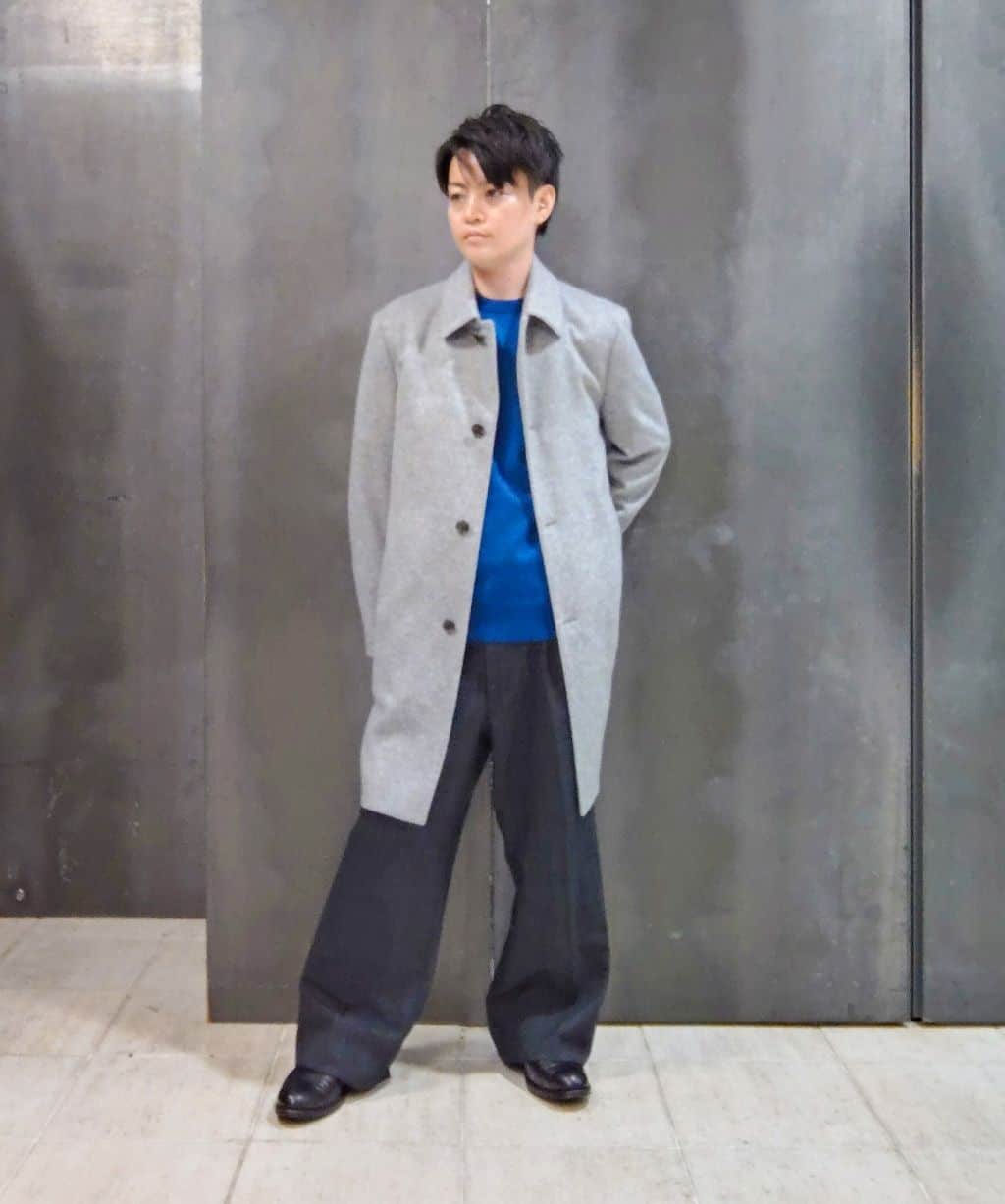 TAKEO KIKUCHIのカシミヤブレンド ビーバー調ステンカラーコートを使ったコーディネートを紹介します。｜Rakuten Fashion(楽天ファッション／旧楽天ブランドアベニュー)6476291