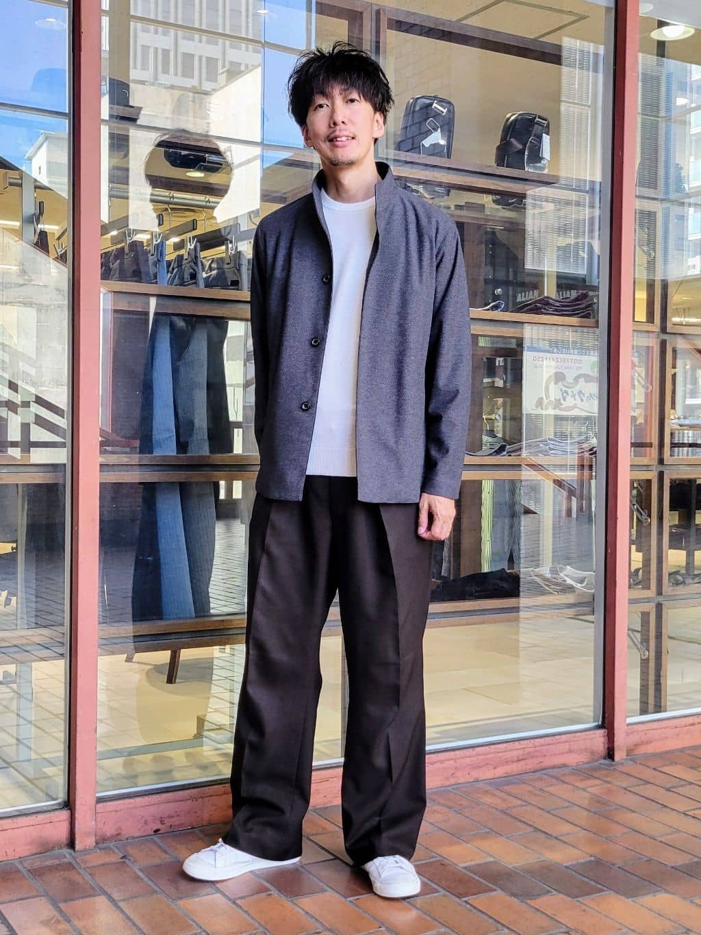 TAKEO KIKUCHIのツイルジャージー イタリアンカラージャケットを使ったコーディネートを紹介します。｜Rakuten Fashion(楽天ファッション／旧楽天ブランドアベニュー)6476271