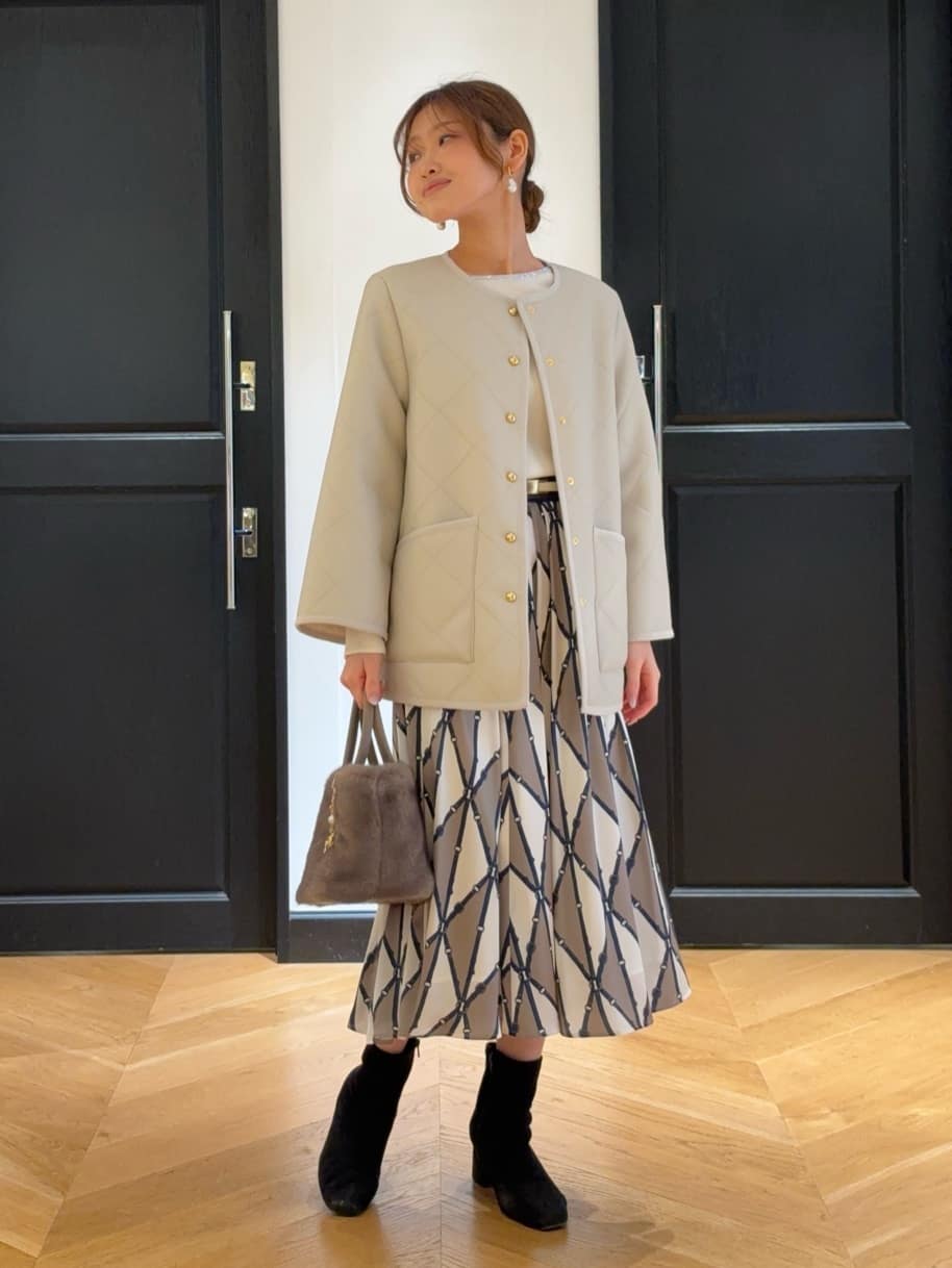 ANAYI | ベルトプリントランダムタック スカート | Rakuten Fashion