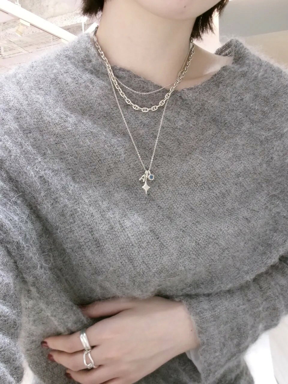 TEN. | フラットケーブルチェーンネックレス SV 50cm ギフト