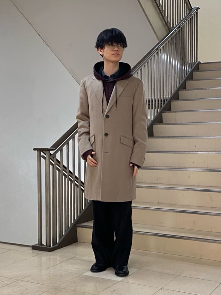TAKEO KIKUCHIのカシミヤブレンド ビーバー調チェスターコートを使ったコーディネートを紹介します。｜Rakuten Fashion(楽天ファッション／旧楽天ブランドアベニュー)6487765