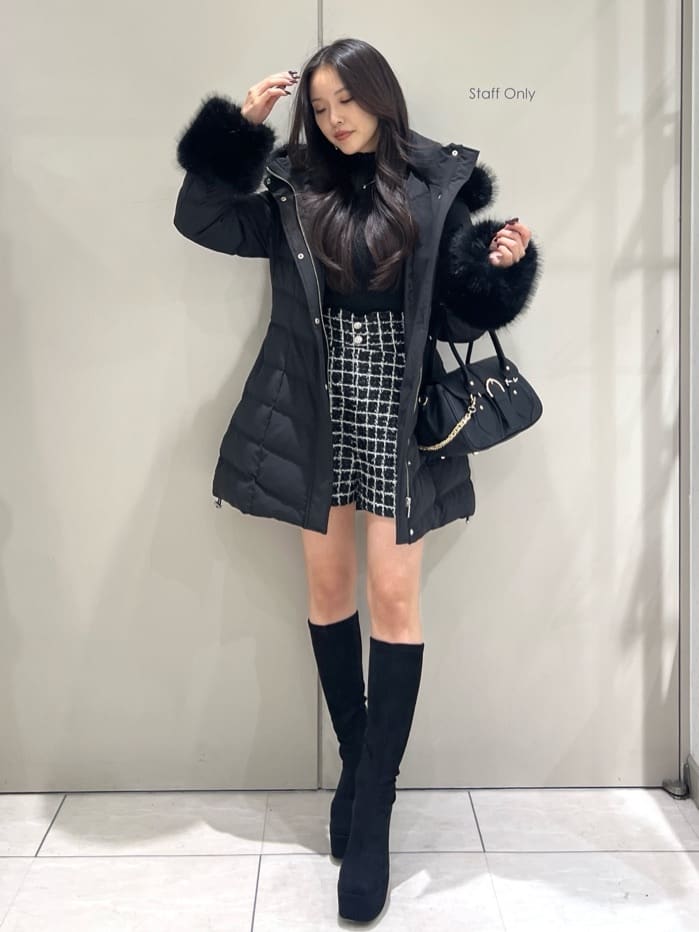 riendaの【神くびれダウン】Aラインダウンワンピコートを使った