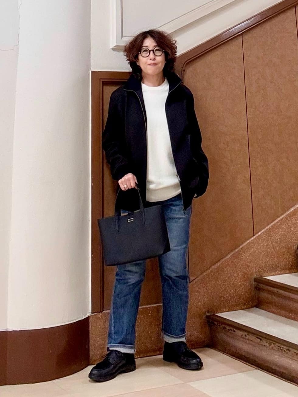 TAKEO KIKUCHIの【JUST ONE LAYER】ダウンファブリック ジップアップ リブ ブルゾンを使ったコーディネートを紹介します。｜Rakuten Fashion(楽天ファッション／旧楽天ブランドアベニュー)6491364