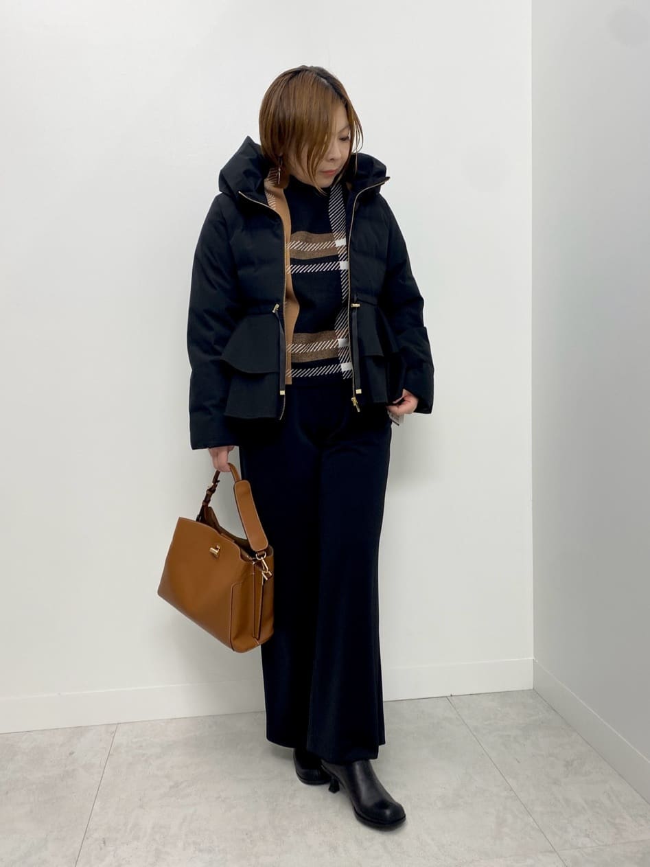 Vinのビッグチェックボトルネックニットトップスを使ったコーディネートを紹介します。｜Rakuten Fashion(楽天ファッション／旧楽天ブランドアベニュー)6492114