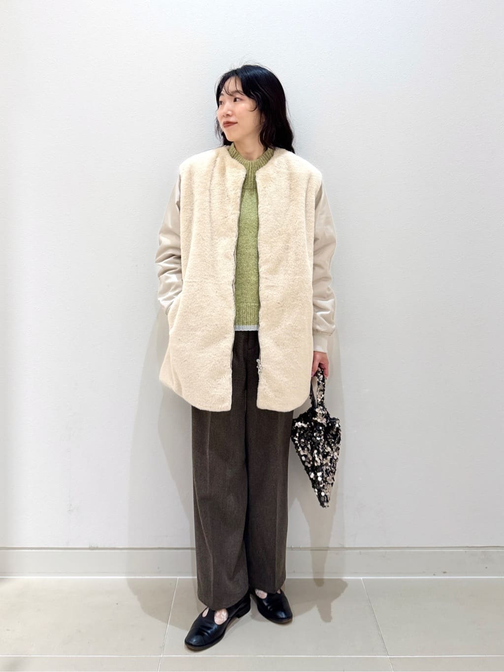 UNITED ARROWS LTD. OUTLETのフェイクファー*ナイロン コンビブルゾン 