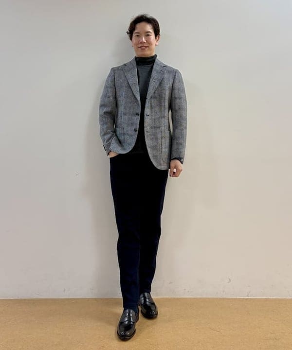 BEAMS HEARTのグレインプレイド 3ボタン ジャケット(S~XL)を使ったコーディネートを紹介します。｜Rakuten Fashion(楽天ファッション／旧楽天ブランドアベニュー)6497497