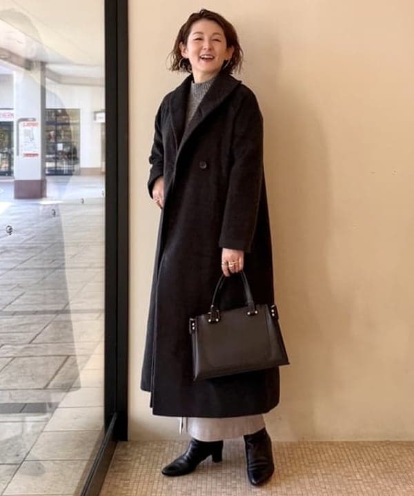 BEAMS HEARTのショールカラー コートを使ったコーディネートを紹介します。｜Rakuten Fashion(楽天ファッション／旧楽天ブランドアベニュー)6499321