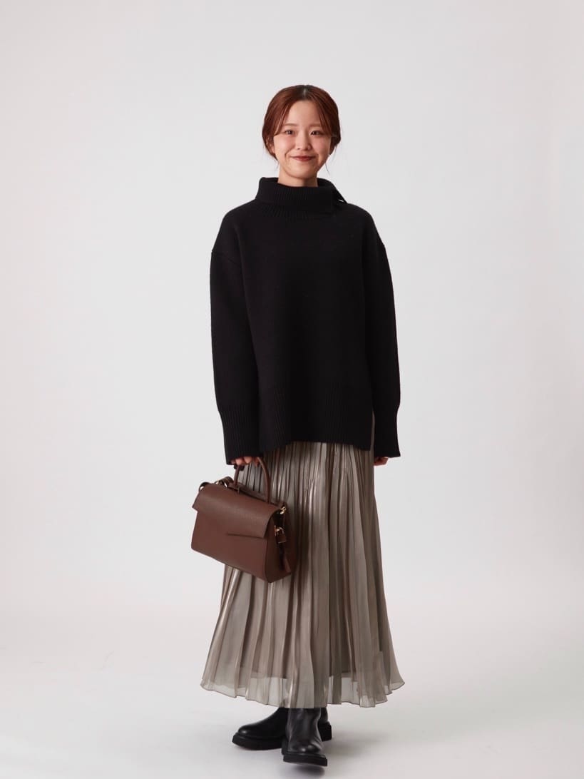 1er Arrondissementのウールカシミアダブルフェイスボトルネックニットを使ったコーディネートを紹介します。｜Rakuten Fashion(楽天ファッション／旧楽天ブランドアベニュー)6500865