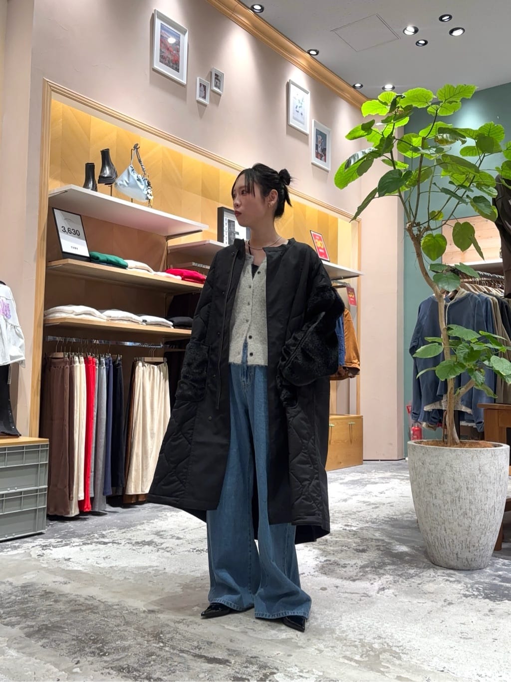 etsinta キルティング切り替えコート CIAOPANIC TYPY｜etsintaファー切替ノーカラーキルティングコート