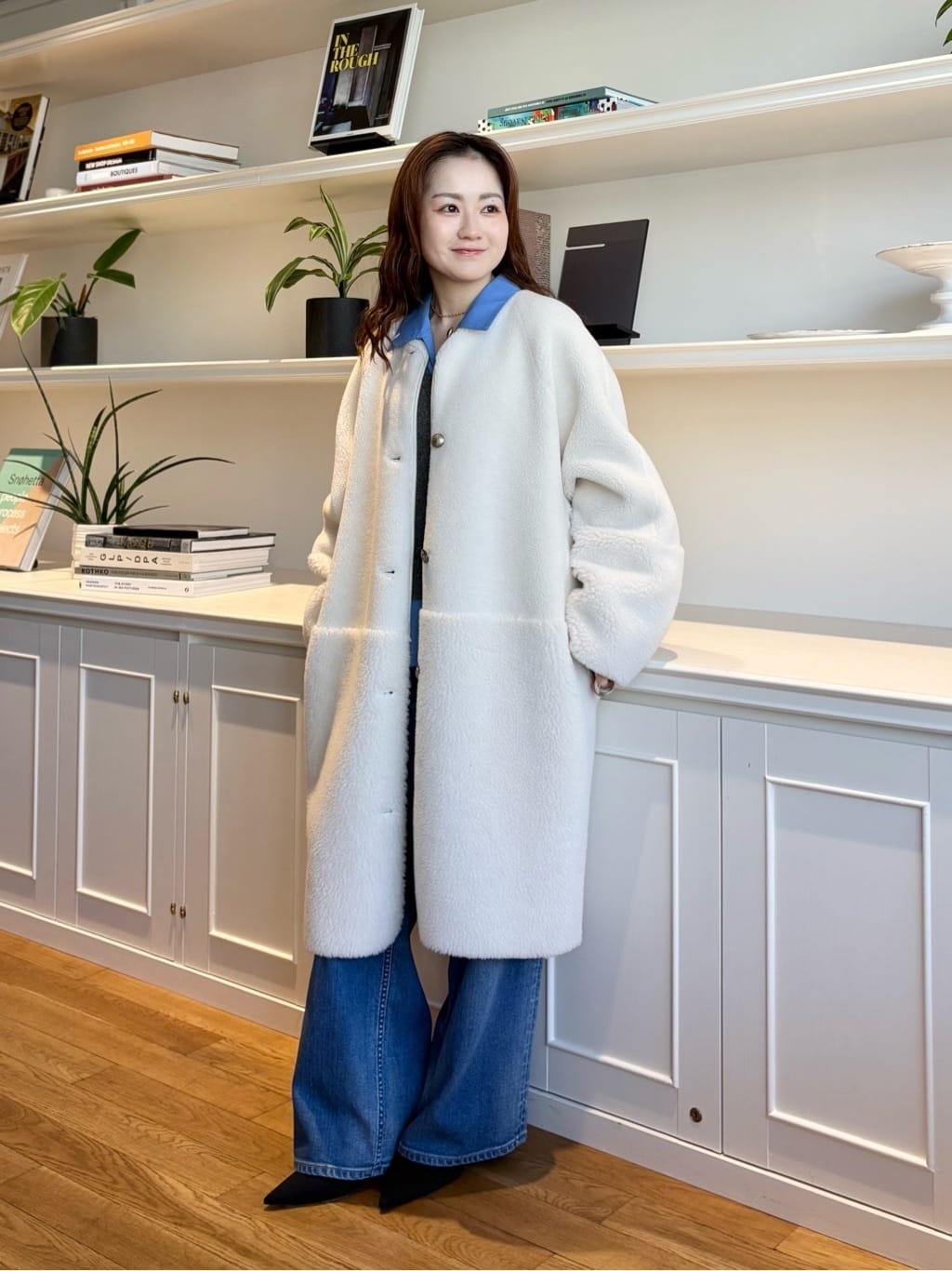 allureville | ツーブロッキングボアコート | Rakuten Fashion(楽天