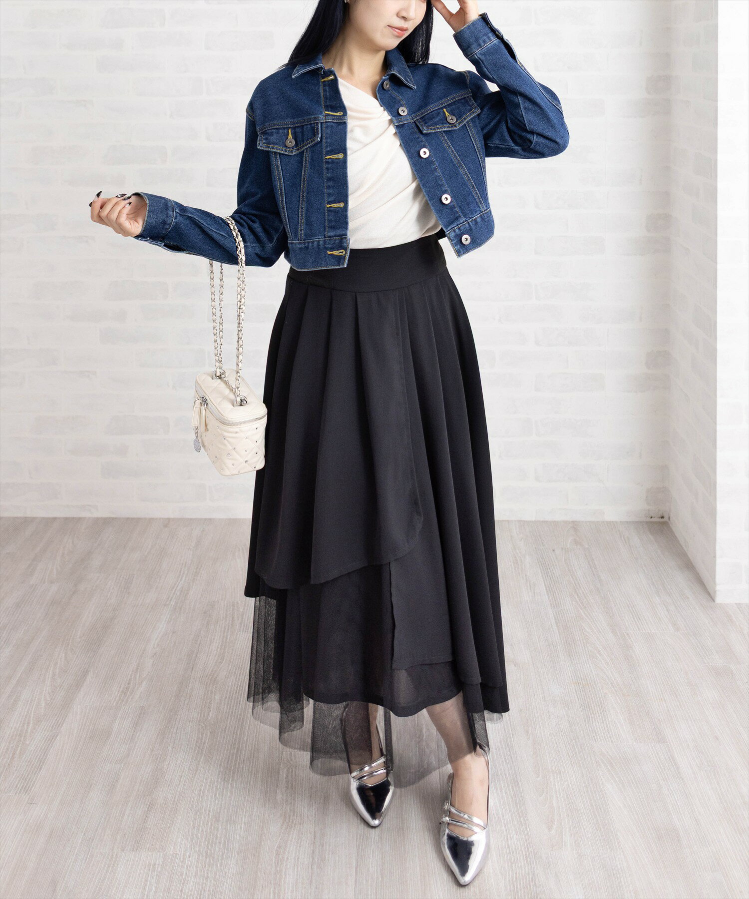 clear | ドレープデザイン長袖カットソートップス | Rakuten Fashion