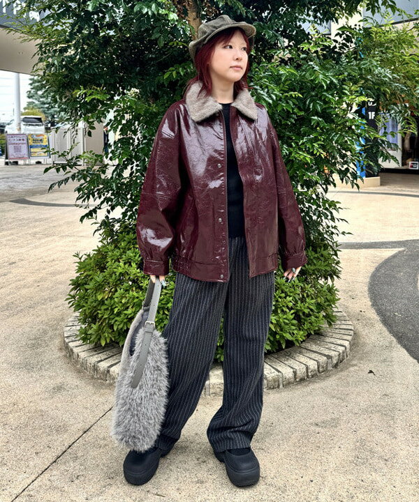 BEAMS HEARTのフェイクファー衿付き パテント ブルゾンを使ったコーディネートを紹介します。｜Rakuten Fashion(楽天ファッション／旧楽天ブランドアベニュー)6510080