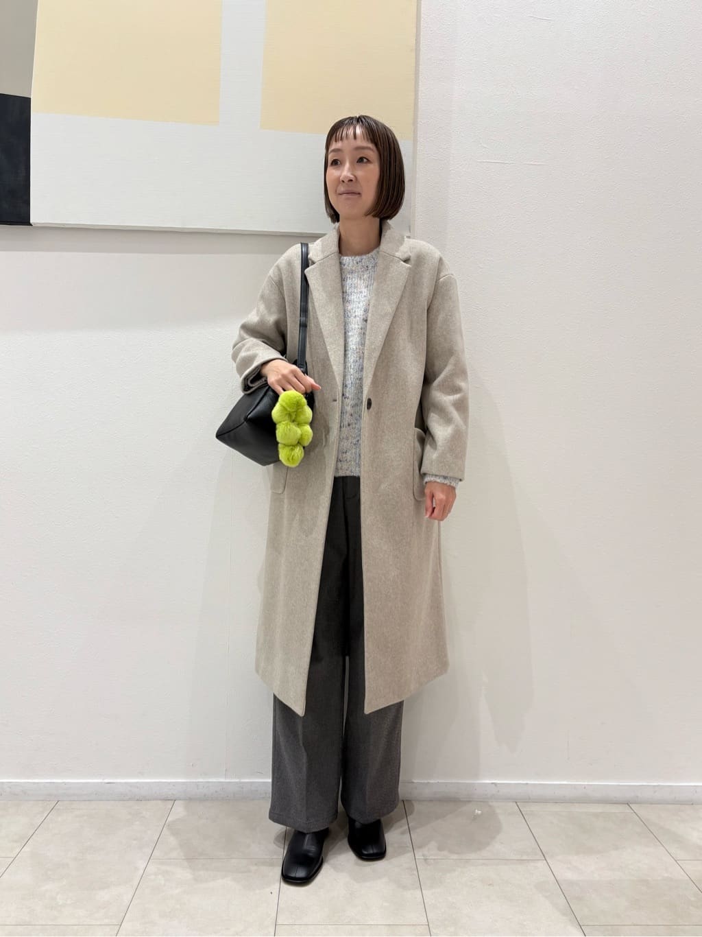 UNITED ARROWS LTD. OUTLETのニットメルトン チェスターコート を使ったコーディネート | Rakuten ...