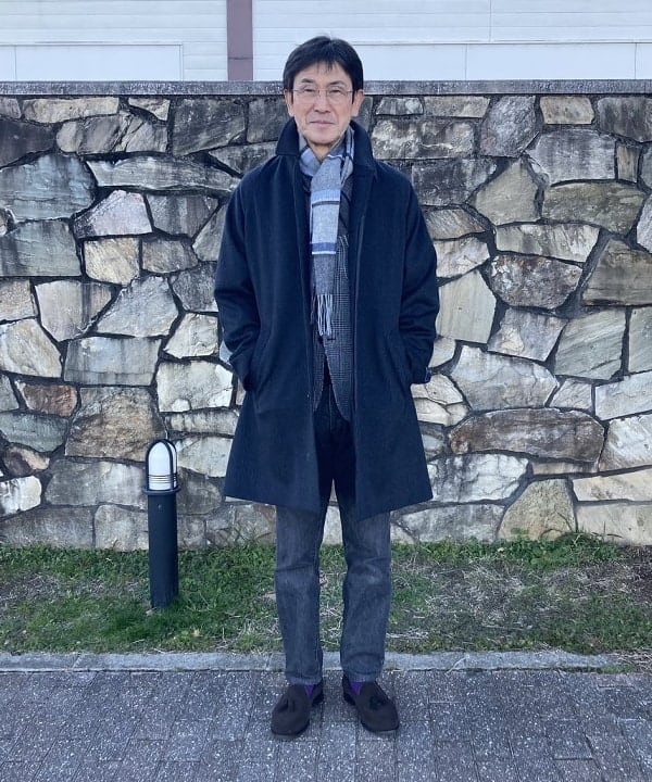 BEAMS HEARTの140Sウール チェック柄 ステンカラーコートを使ったコーディネートを紹介します。｜Rakuten Fashion(楽天ファッション／旧楽天ブランドアベニュー)6515376