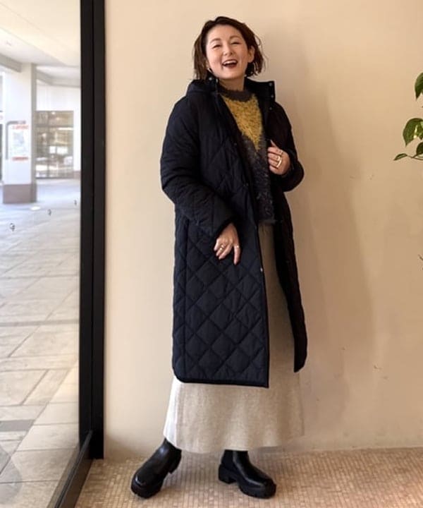 BEAMS HEARTの【3サイズ展開/中綿/あったか/発熱素材/撥水】フード キルティング コート 25AW キルトコート 冬アウター フード取り外し可を使ったコーディネートを紹介します。｜Rakuten Fashion(楽天ファッション／旧楽天ブランドアベニュー)6515385