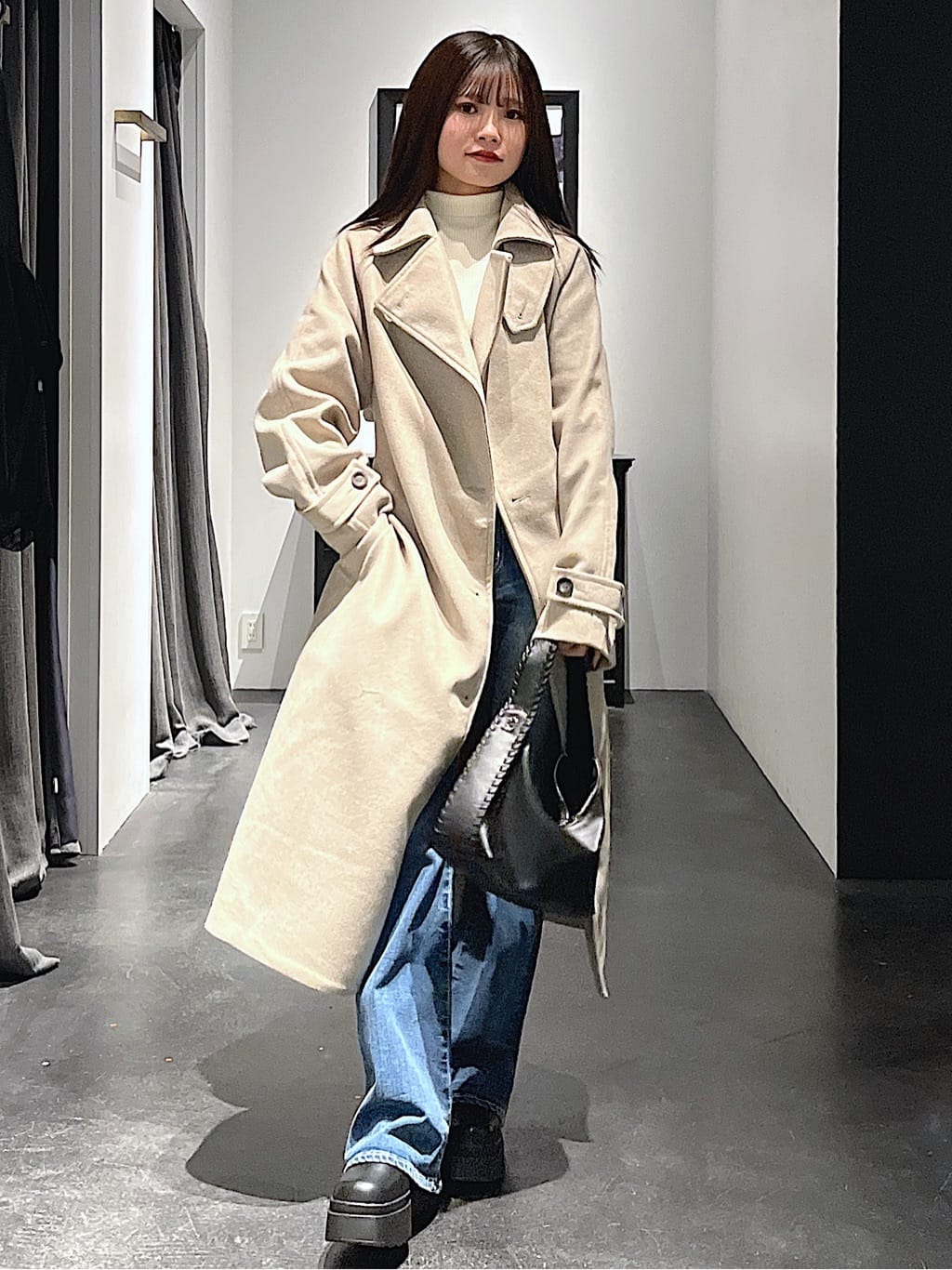 AZULロングコート AZUL by moussyのB-HEAT2WAY ロングチェスターコート 