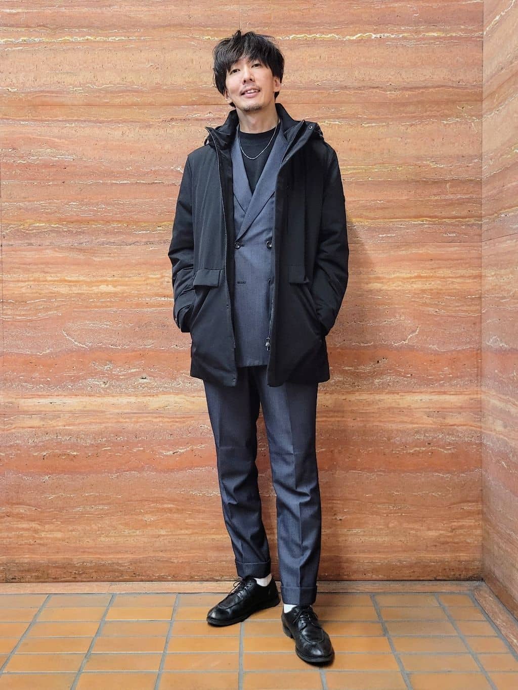 TAKEO KIKUCHIの【None Of Stress】ストレッチ ダウンブルゾンを使ったコーディネートを紹介します。｜Rakuten Fashion(楽天ファッション／旧楽天ブランドアベニュー)6522244