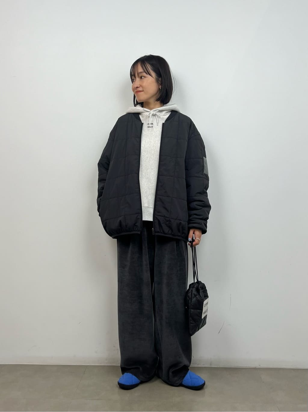 【BLACK】<CITEN>キルティングジップブルゾン CITEN＞キルティングジップブルゾン