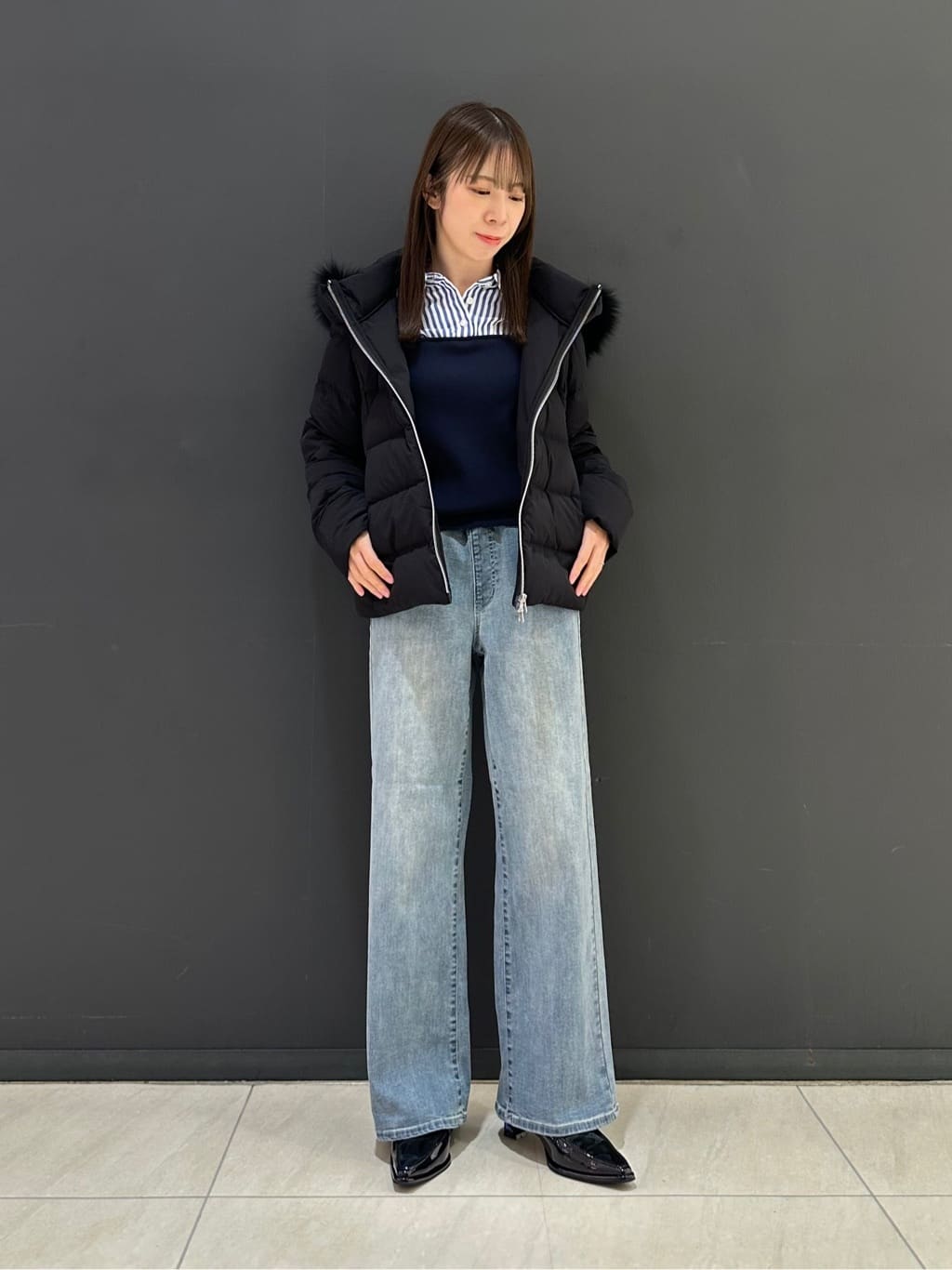 Vinのニットドッキングストライプシャツを使ったコーディネートを紹介します。｜Rakuten Fashion(楽天ファッション／旧楽天ブランドアベニュー)6523997