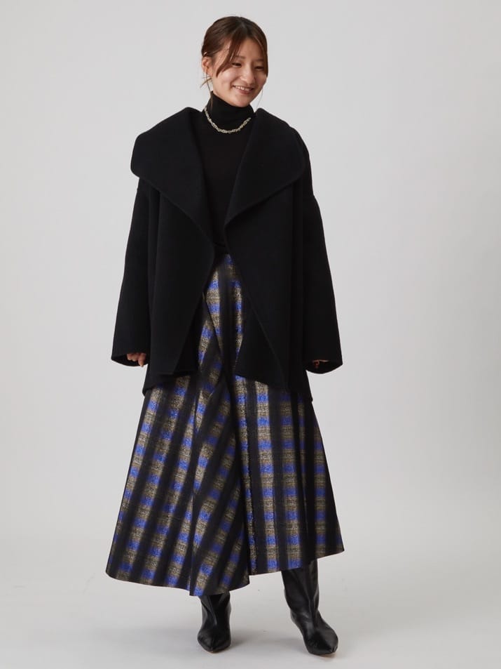 1er Arrondissementのオンブレーチェックアシメフレアースカートを使ったコーディネートを紹介します。｜Rakuten Fashion(楽天ファッション／旧楽天ブランドアベニュー)6526108