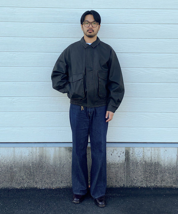 BEAMS HEARTのBEAMS HEART｜クラシック フェイクレザー ブルゾン｜メンズ アウター ジャケット｜合成皮革 リラックスフィット ヴィンテージ風｜秋冬を使ったコーディネートを紹介します。｜Rakuten Fashion(楽天ファッション／旧楽天ブランドアベニュー)6527417