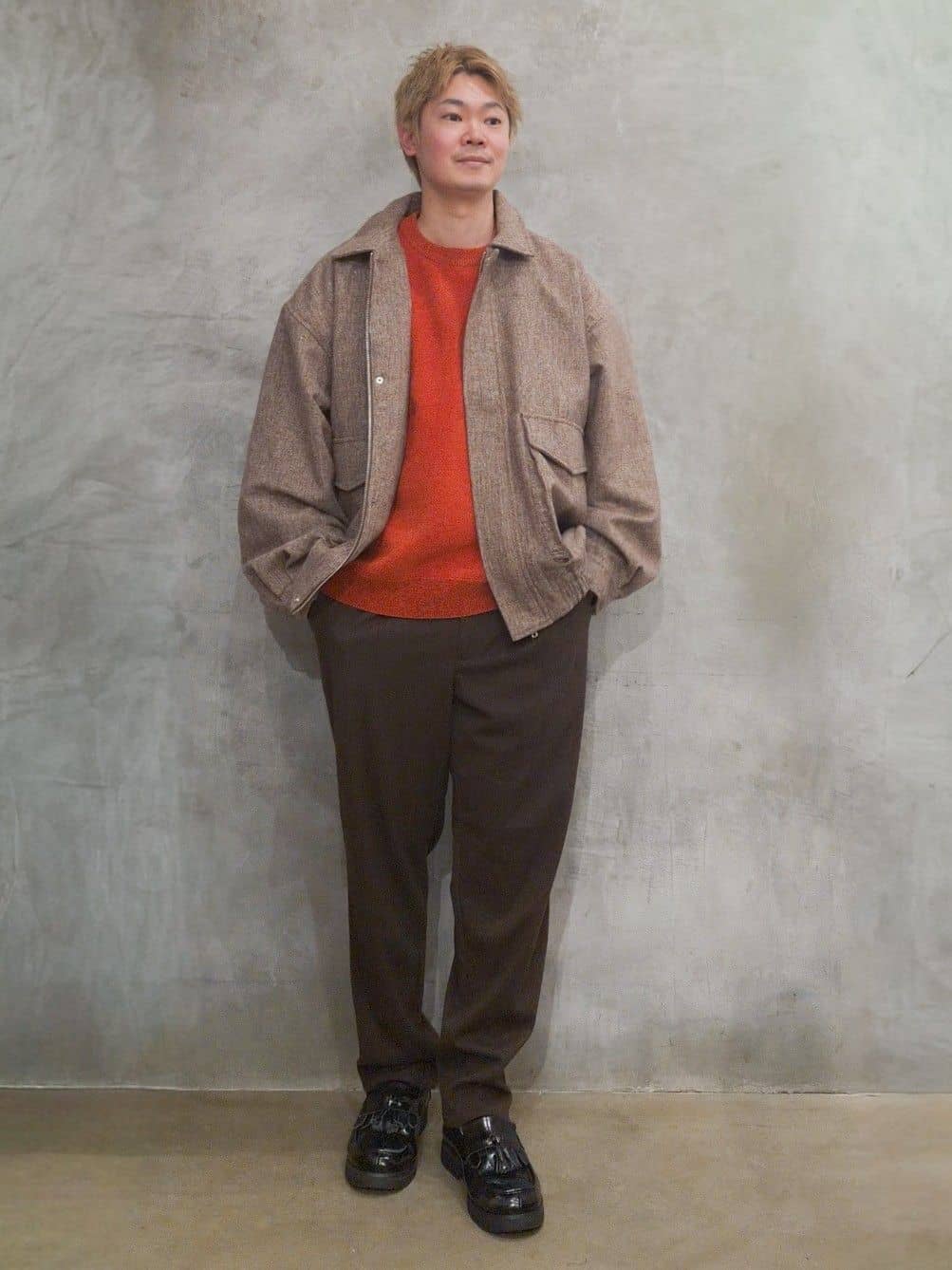 THE SHOP TKのツイードフライトビッグブルゾン 【洗濯機OK