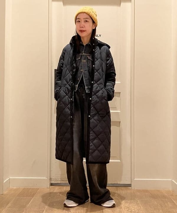 BEAMS HEARTの【3サイズ展開/中綿/あったか/発熱素材/撥水】フード キルティング コート 25AW キルトコート 冬アウター フード取り外し可を使ったコーディネートを紹介します。｜Rakuten Fashion(楽天ファッション／旧楽天ブランドアベニュー)6530036
