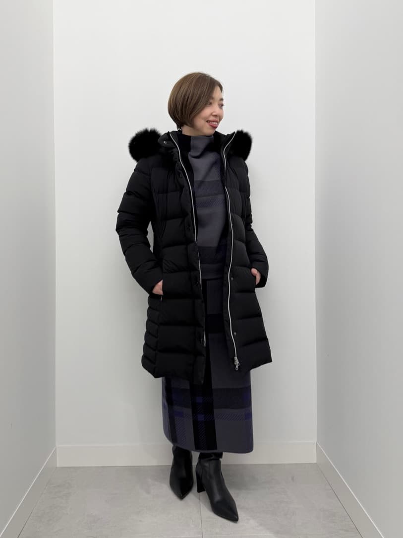 Vinのビッグチェックボトルネックニットトップスを使ったコーディネートを紹介します。｜Rakuten Fashion(楽天ファッション／旧楽天ブランドアベニュー)6530070