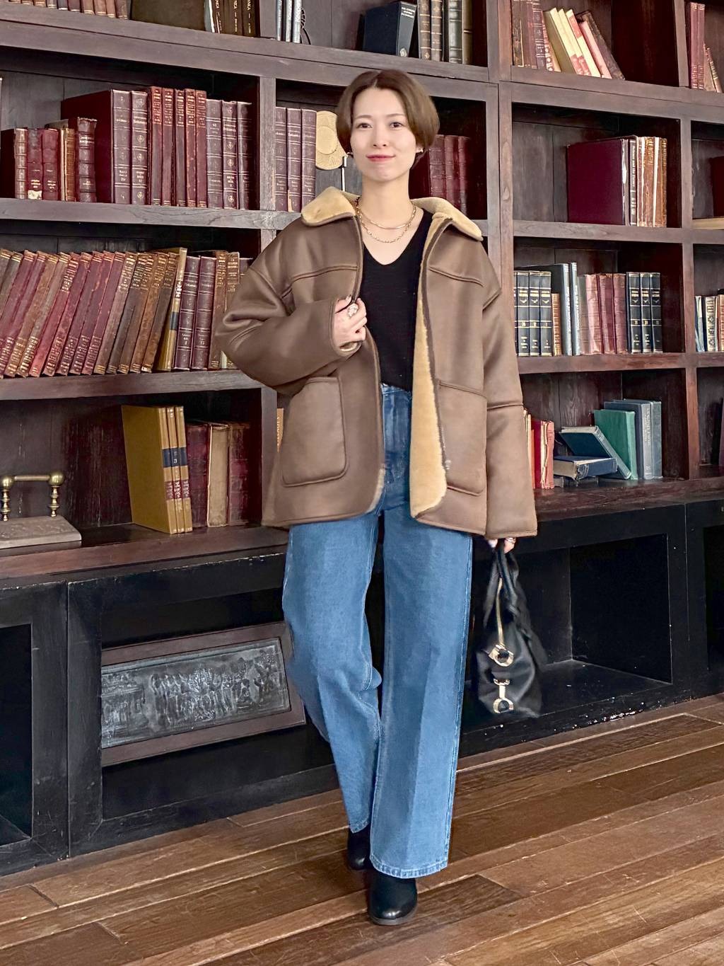 mysty womanのファーボンディングボマーブルゾンを使ったコーディネートを紹介します。｜Rakuten Fashion(楽天ファッション／旧楽天ブランドアベニュー)6531058