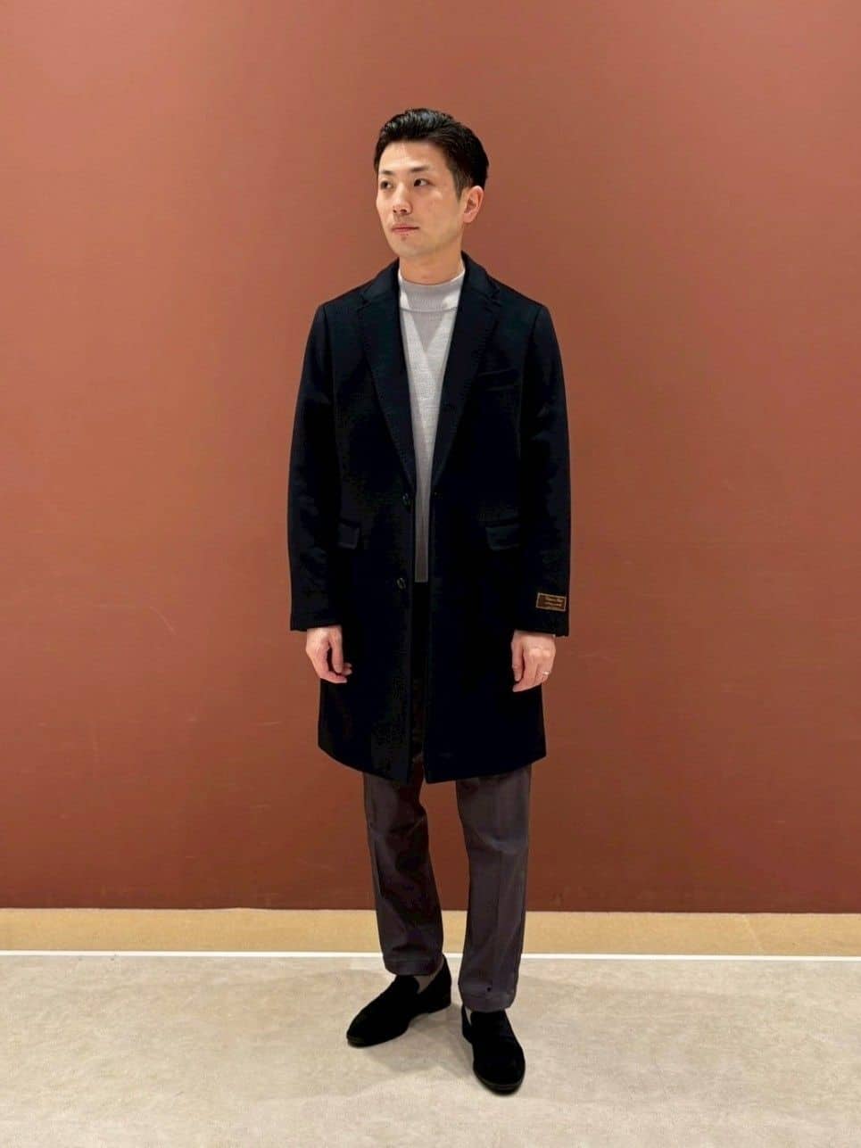 美品　UNITED ARROWS ネイビー チェスターコート　カシミア混 UNITED ARROWS LTD. OUTLET | カシミヤブレンド ネイビー チェスター