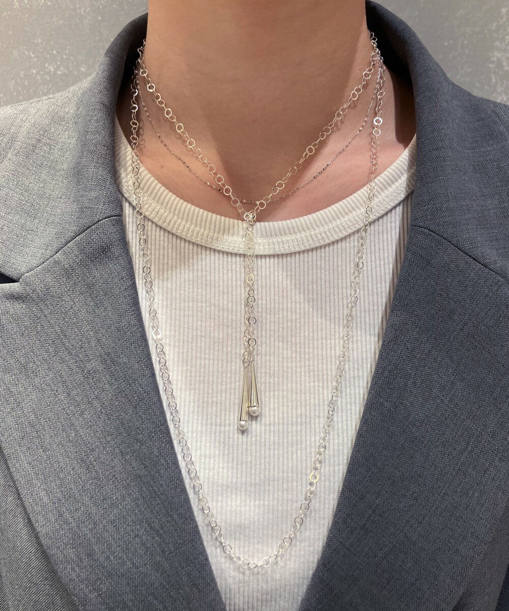 JoueteのK10WG ネックレス ペタルチェーンを使ったコーディネート