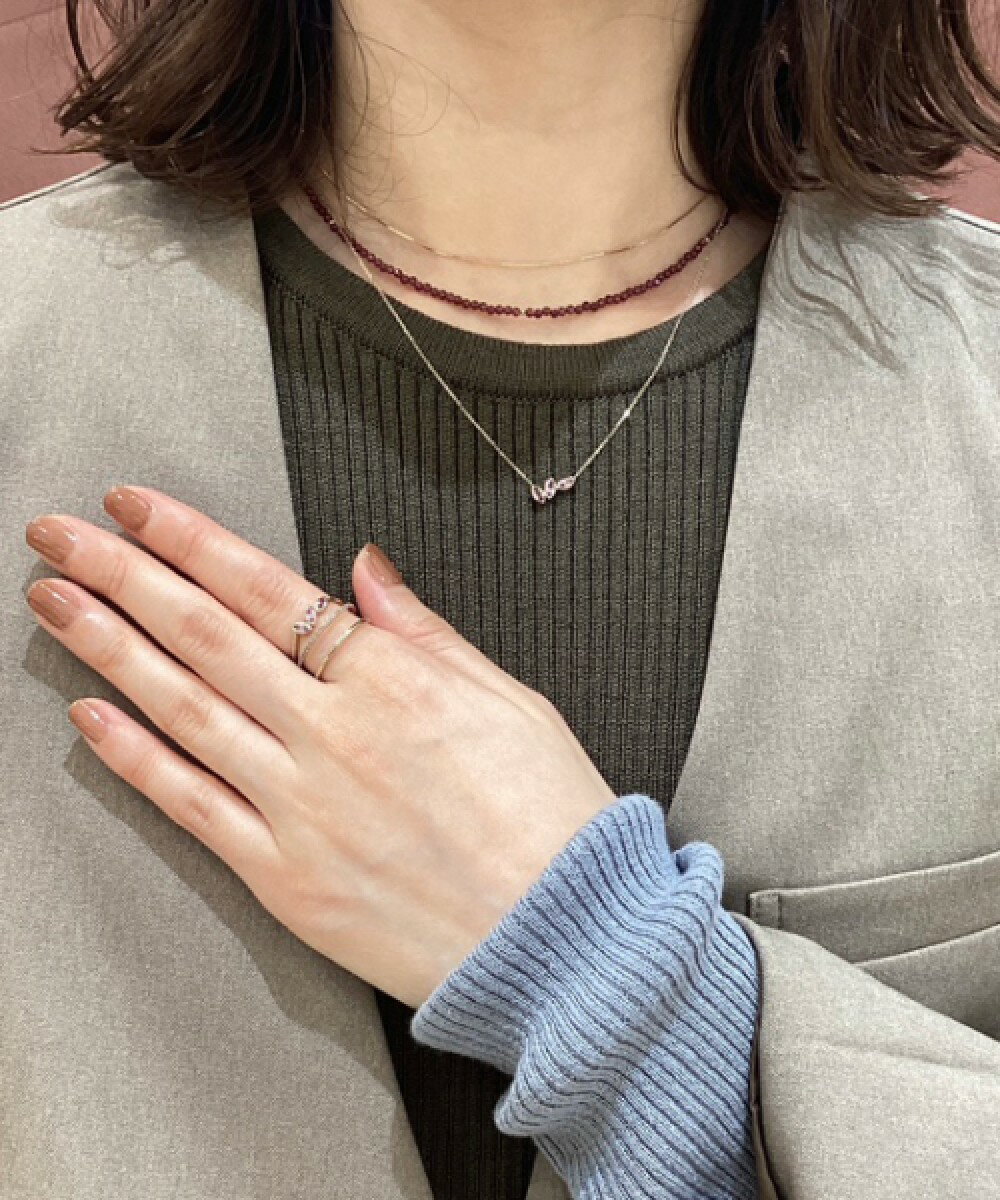 ete | K18RBG パーティクル ダブルライン リング | Rakuten Fashion