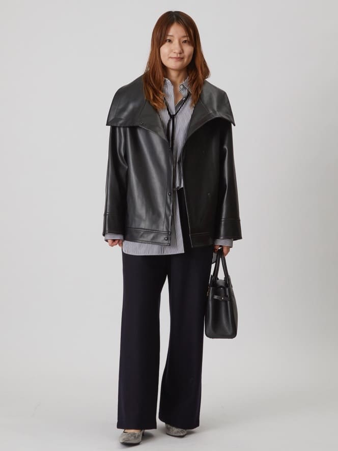 1er Arrondissementのフェイクレザージャケットを使ったコーディネートを紹介します。｜Rakuten Fashion(楽天ファッション／旧楽天ブランドアベニュー)6534852