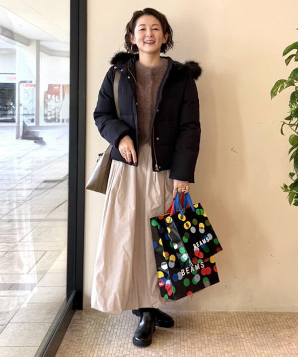 BEAMS HEARTの撥水 フェイクファー付き ショートダウンを使ったコーディネートを紹介します。｜Rakuten Fashion(楽天ファッション／旧楽天ブランドアベニュー)6535636