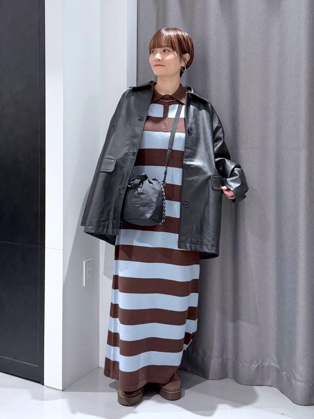 LAKOLEのポロニット長袖ワンピースを使ったコーディネートを紹介します。｜Rakuten Fashion(楽天ファッション／旧楽天ブランドアベニュー)6541421