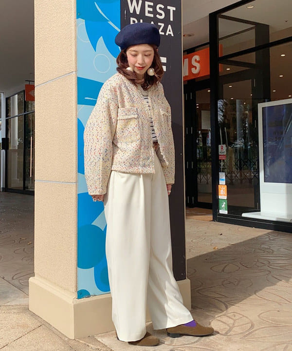 BEAMS HEARTのカラーネップ ツイードブルゾンを使ったコーディネートを紹介します。｜Rakuten Fashion(楽天ファッション／旧楽天ブランドアベニュー)6542526