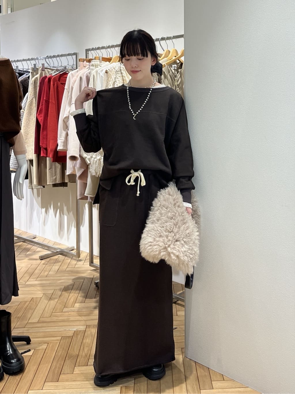 DOUDOU | 【完売カラー再追加!】リンクルフラワーシャーリングプル