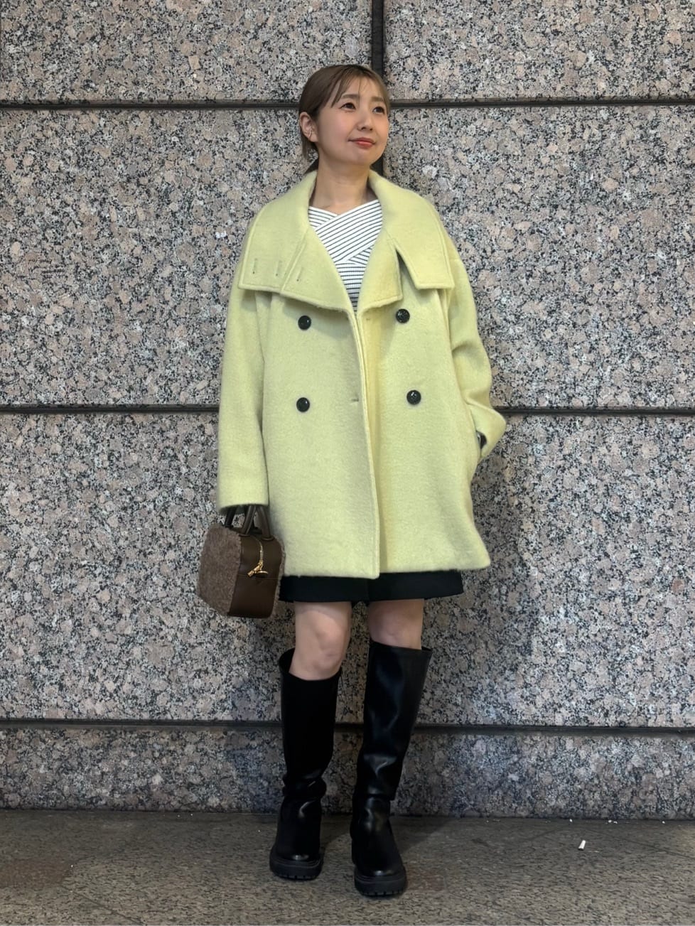 NATURAL BEAUTY BASIC | スタンドネックシャギーミディコート